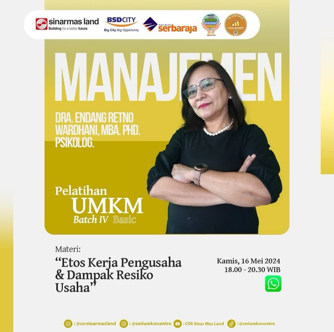 Pelatihan UMKM Batch IV Basic "Etos Kerja Pengusaha & Dampak Resiko Usaha"